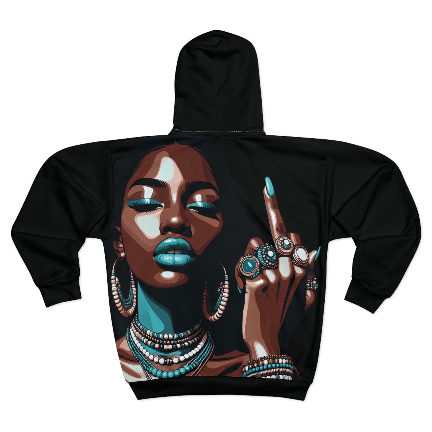 FYF ~ Bold Black Statement Zip Hoodie — Fierce Queen Graphic
