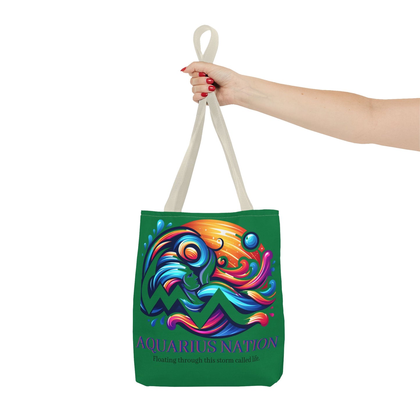 Aquarius Nation Canvas bag* Green with alternate colored straps