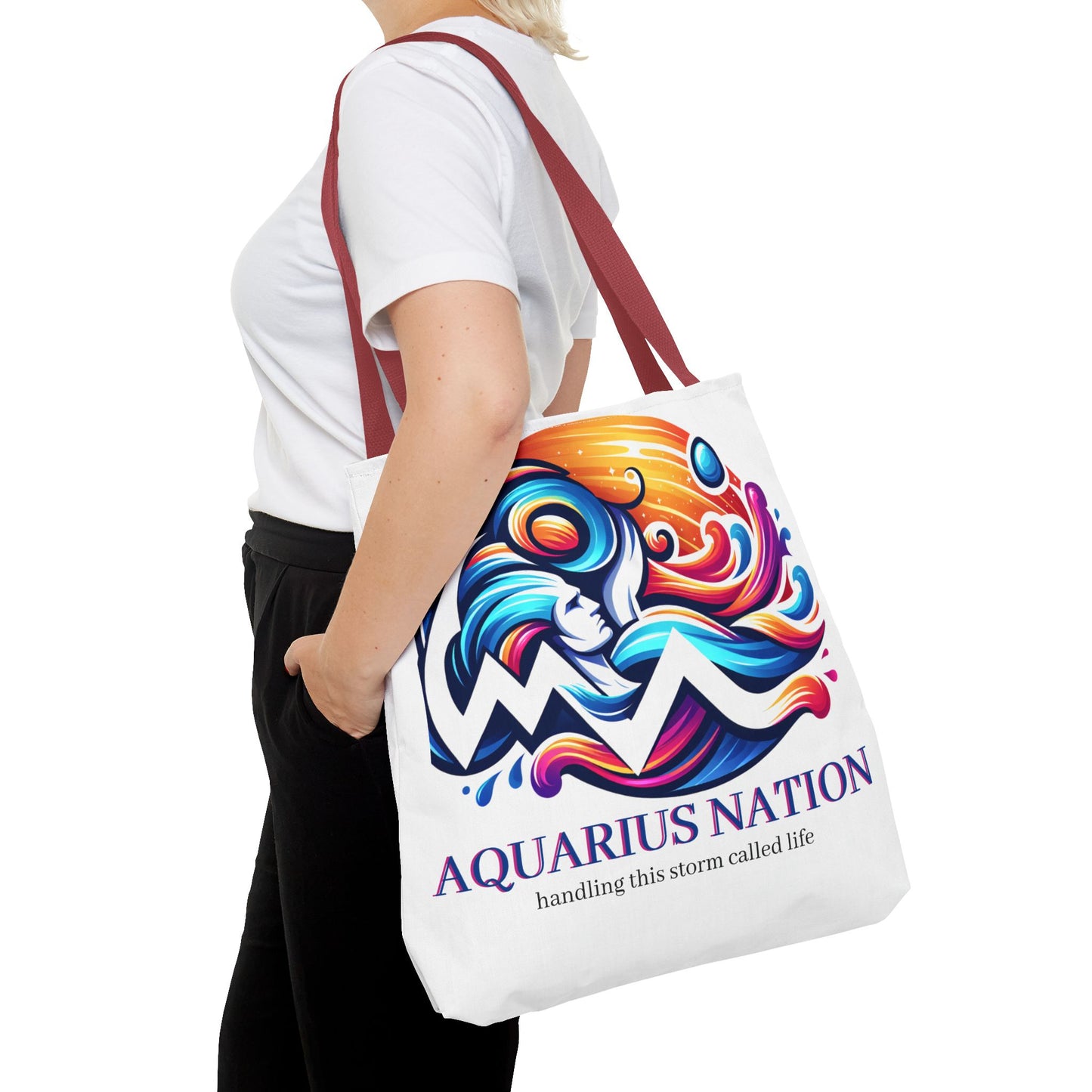 Aquarius Nation Canvas bag* Turquoise with alternate colored straps