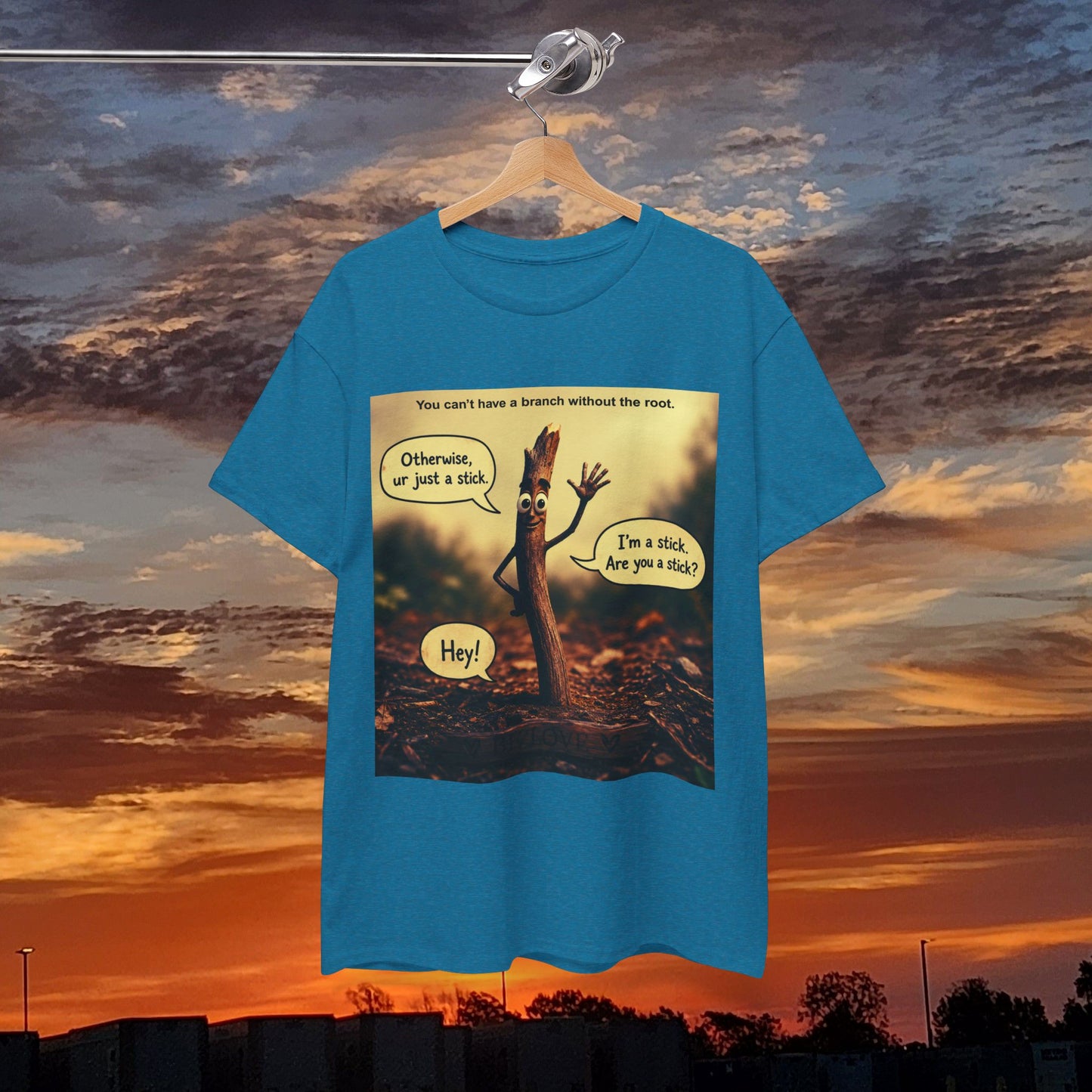 Stick Comic T‑Shirt — "I'm a stick. Are you a stick?" Funny Nature Graphic Tee