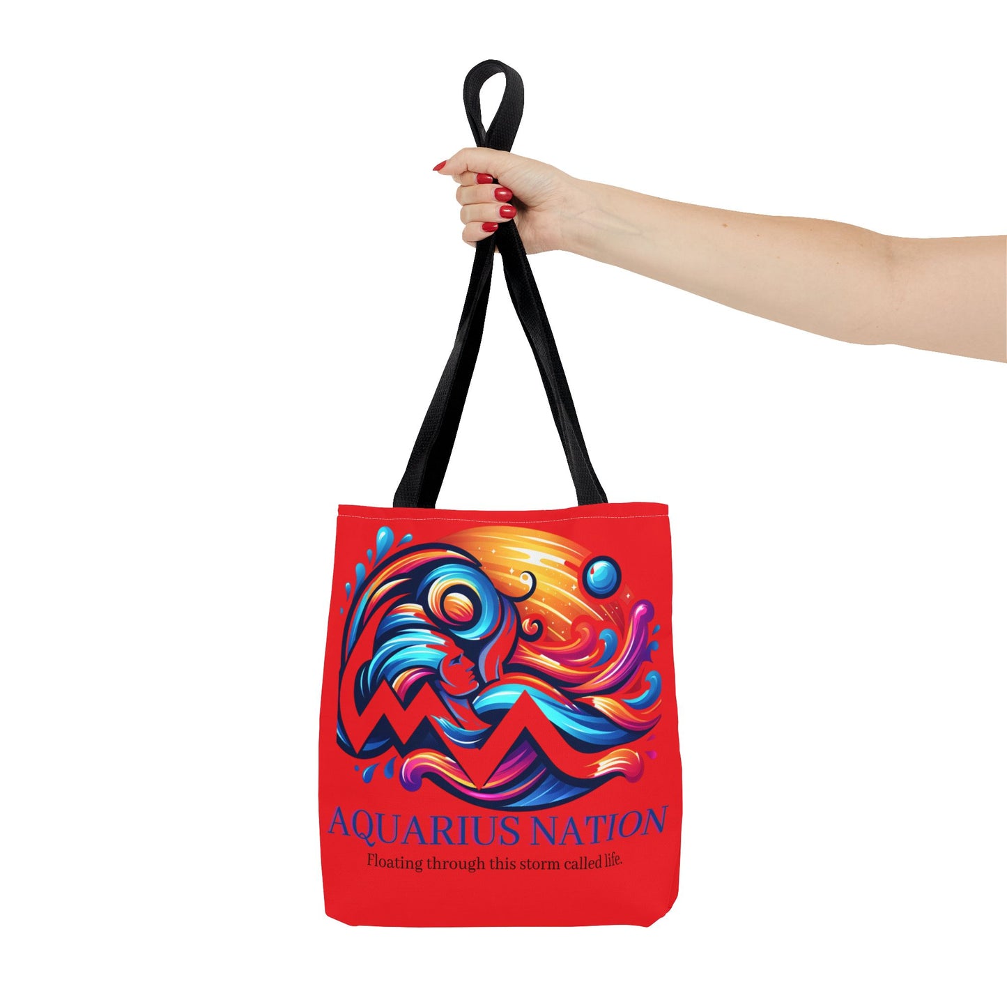 Aquarius Nation Canvas bag* Red with alternate colored straps