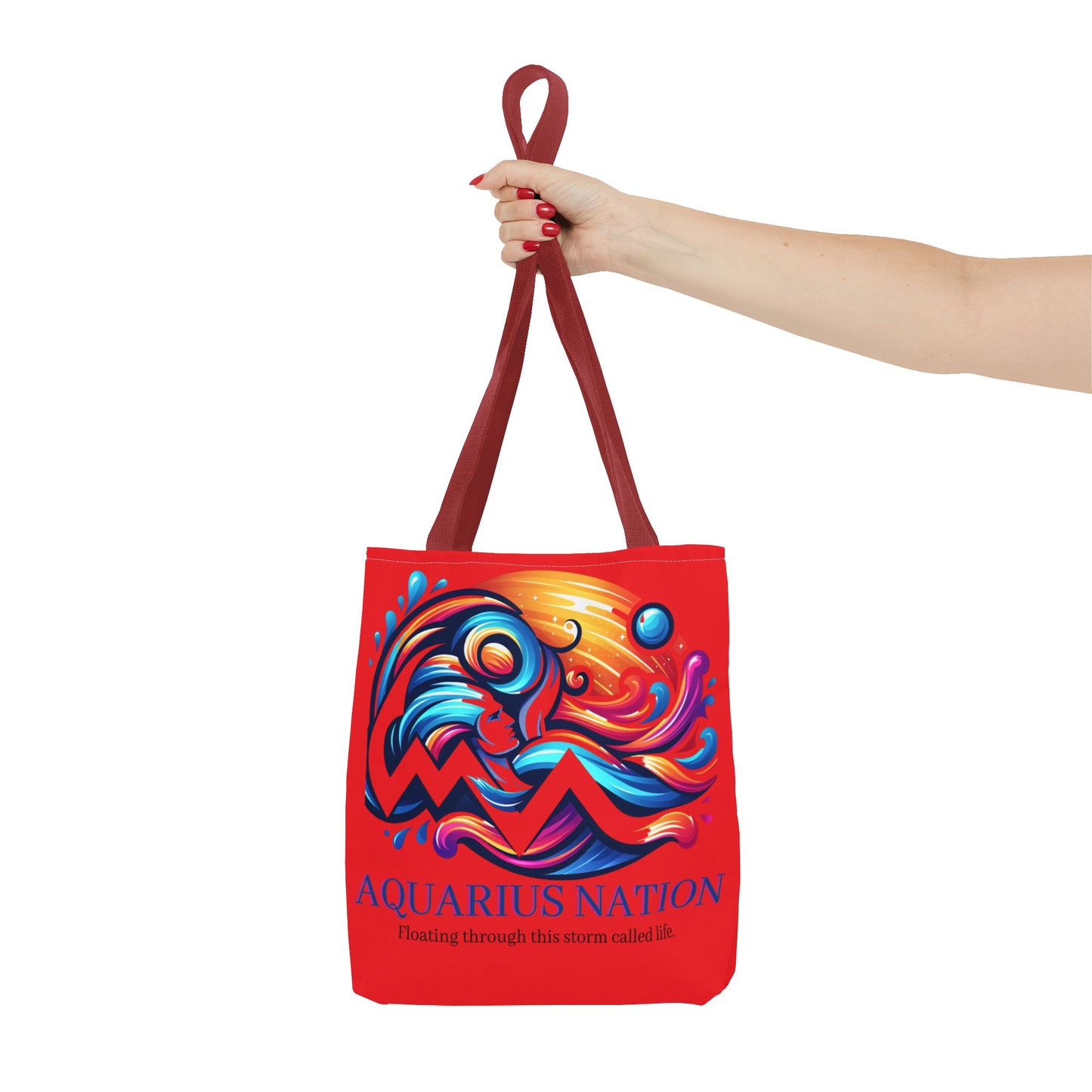 Aquarius Nation Canvas bag* Red with alternate colored straps