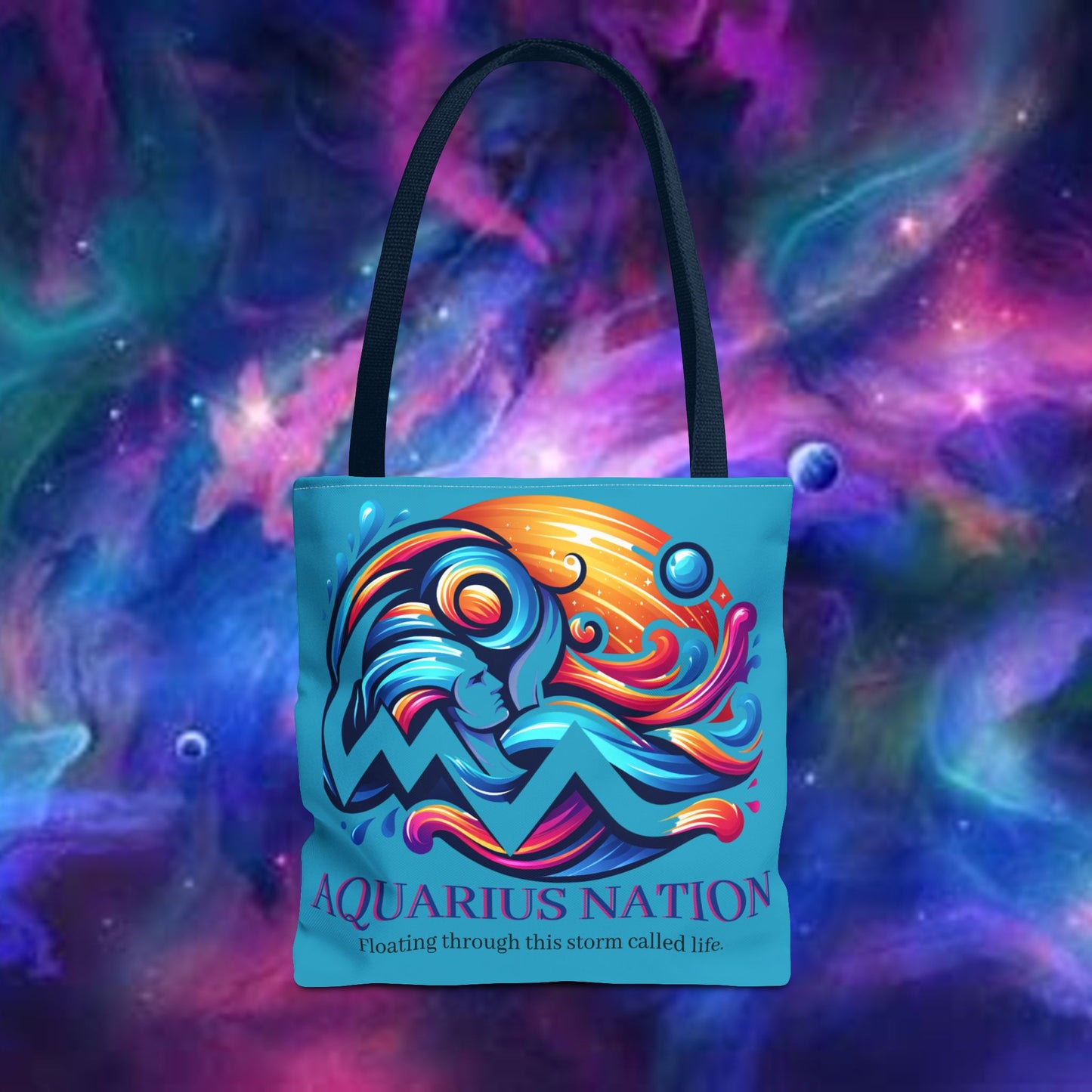 Aquarius Nation Canvas bag* Turquoise with alternate colored straps