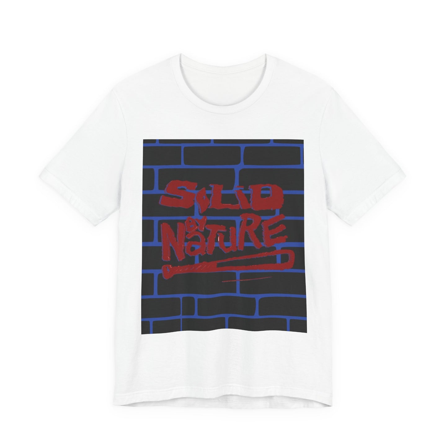 Red on Blue ~ Solid by Nature ~ Cotton Tee