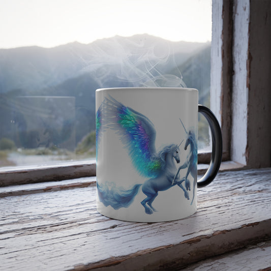 Color-Changing Pegasus Mug — 11oz Magic Winged Unicorn Coffee Cup